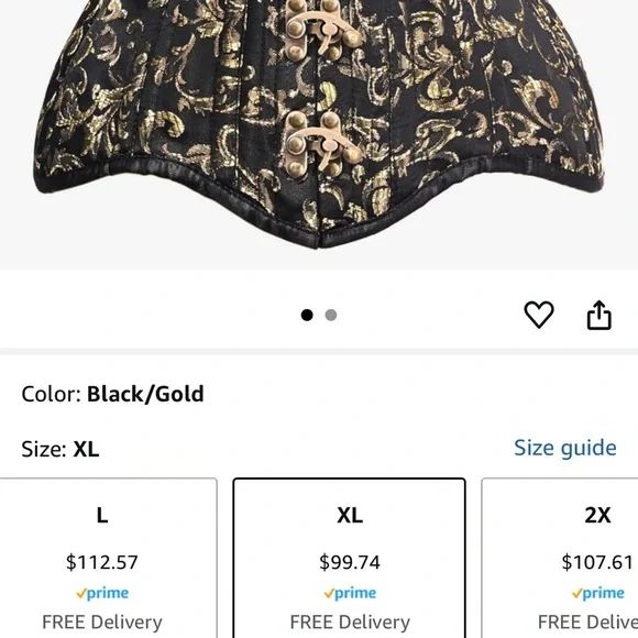Daisy Corsets Black and Gold Brocade Overbust Corset
